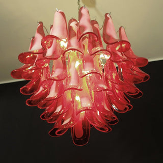 Aurora Lustre Pétales en Verre de Murano Rouge