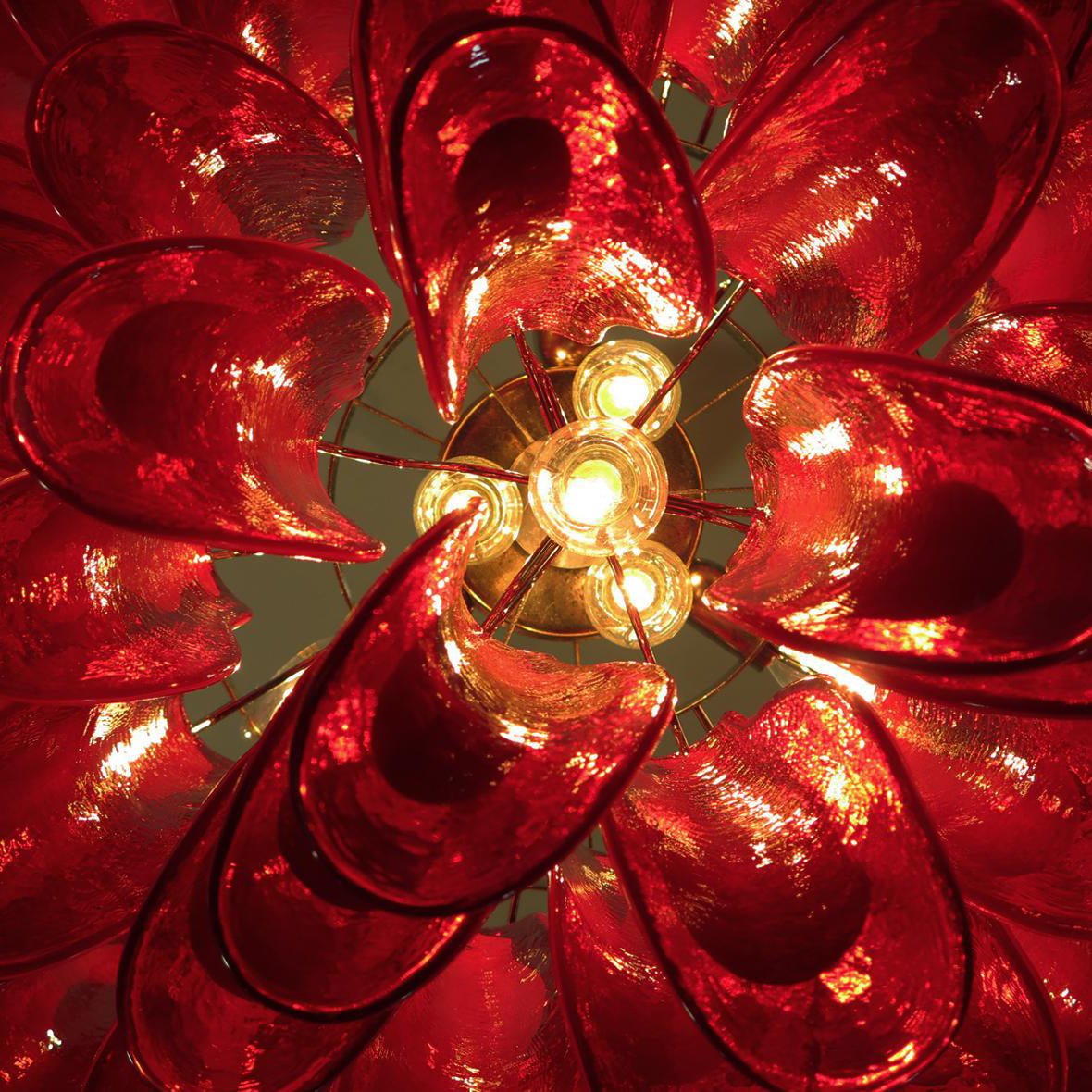 Linael Lustre Pétales en Verre de Murano Rouge