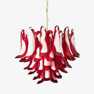 Aurora Lustre Pétales en Verre de Murano Rouge