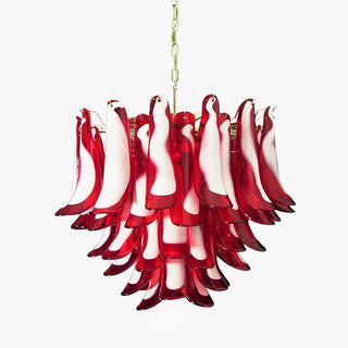 Aurora Lustre Pétales en Verre de Murano Rouge