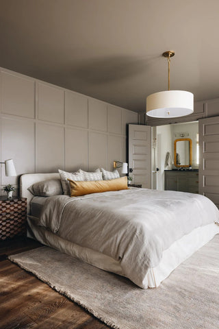 Olvynis Suspension Moderne Minimaliste en Laiton et Tissu
