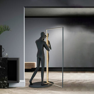 Onoryra Lampadaire Sculptural en Miroir Noir