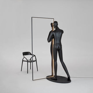 Onoryra Lampadaire Sculptural en Miroir Noir