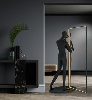 Onoryra Lampadaire Sculptural en Miroir Noir
