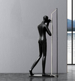 Onoryra Lampadaire Sculptural en Miroir Noir
