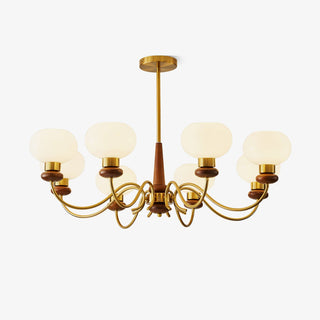 Luma Lustre Lustra Laiton Bois Globe Classique
