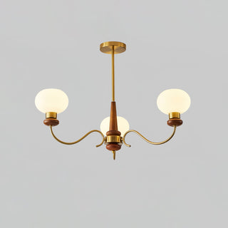 Luma Lustre Lustra Laiton Bois Globe Classique