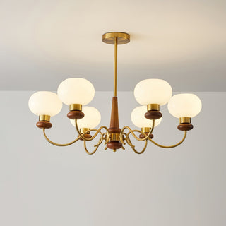 Luma Lustre Lustra Laiton Bois Globe Classique