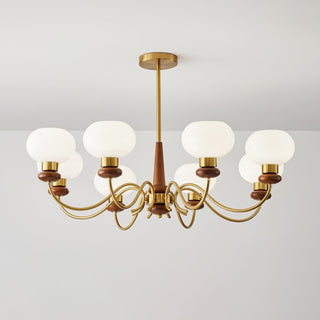 Luma Lustre Lustra Laiton Bois Globe Classique