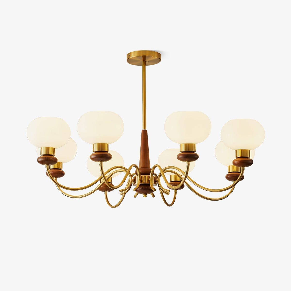 Luma Lustre Lustra Laiton Bois Globe Classique