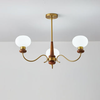 Luma Lustre Lustra Laiton Bois Globe Classique