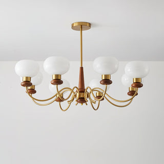 Luma Lustre Lustra Laiton Bois Globe Classique