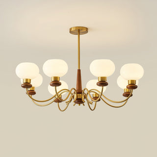 Luma Lustre Lustra Laiton Bois Globe Classique