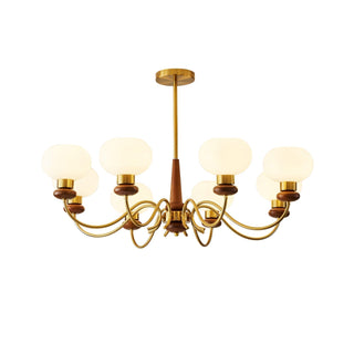 Luma Lustre Lustra Laiton Bois Globe Classique