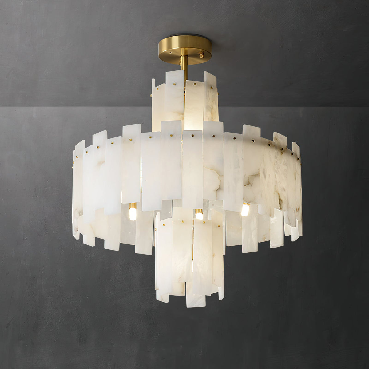 Zosolia Lustre Postmoderne Luxe Laiton Alabastre