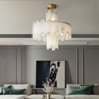 Zosolia Lustre Postmoderne Luxe Laiton Alabastre