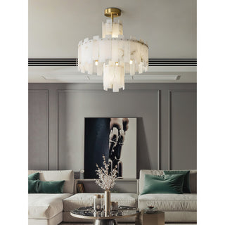 Zosolia Lustre Postmoderne Luxe Laiton Alabastre
