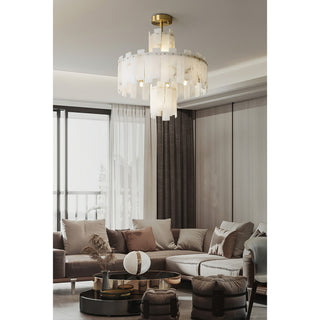 Zosolia Lustre Postmoderne Luxe Laiton Alabastre