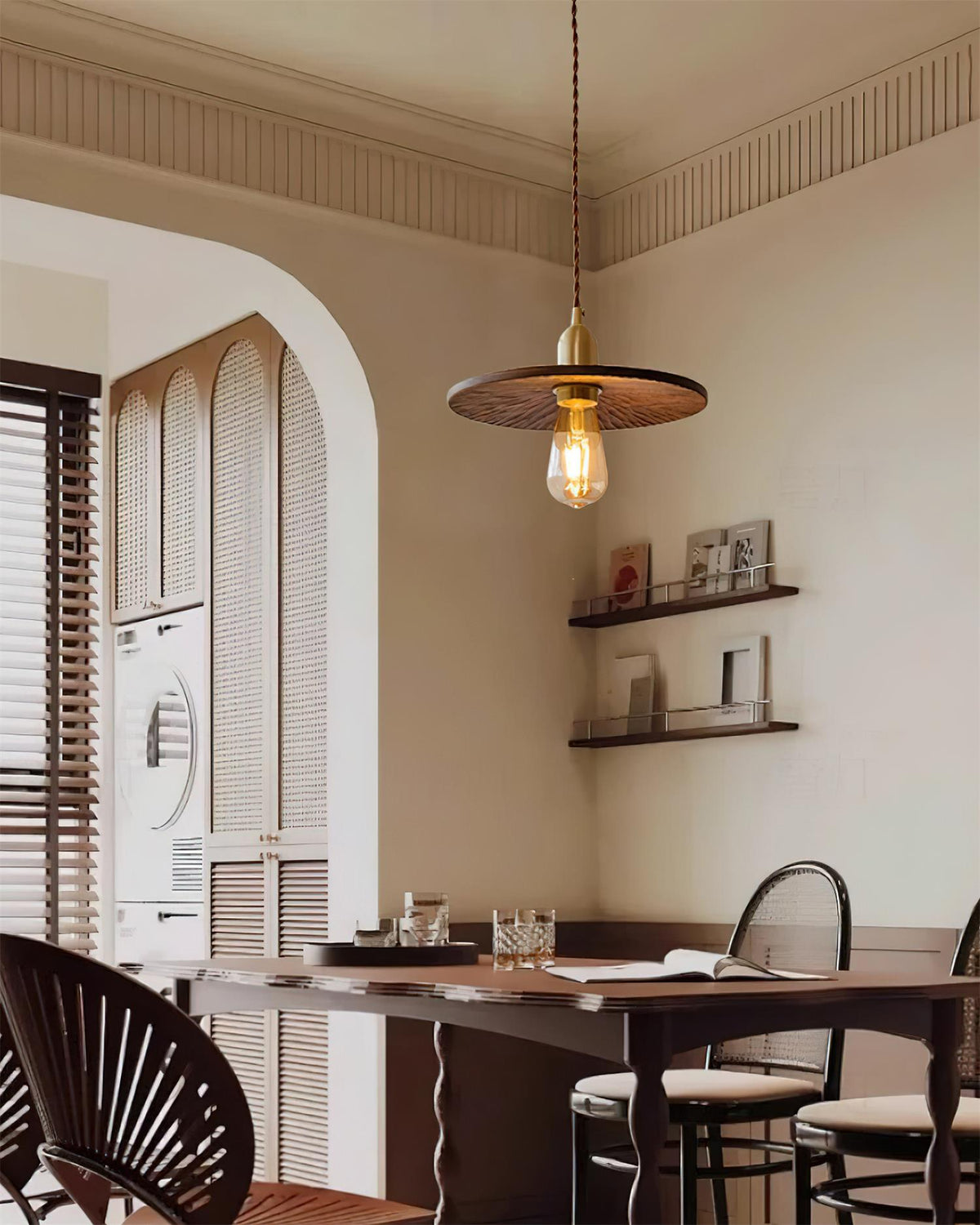 Rei Wood Pendant Lamp-Neutral Decor