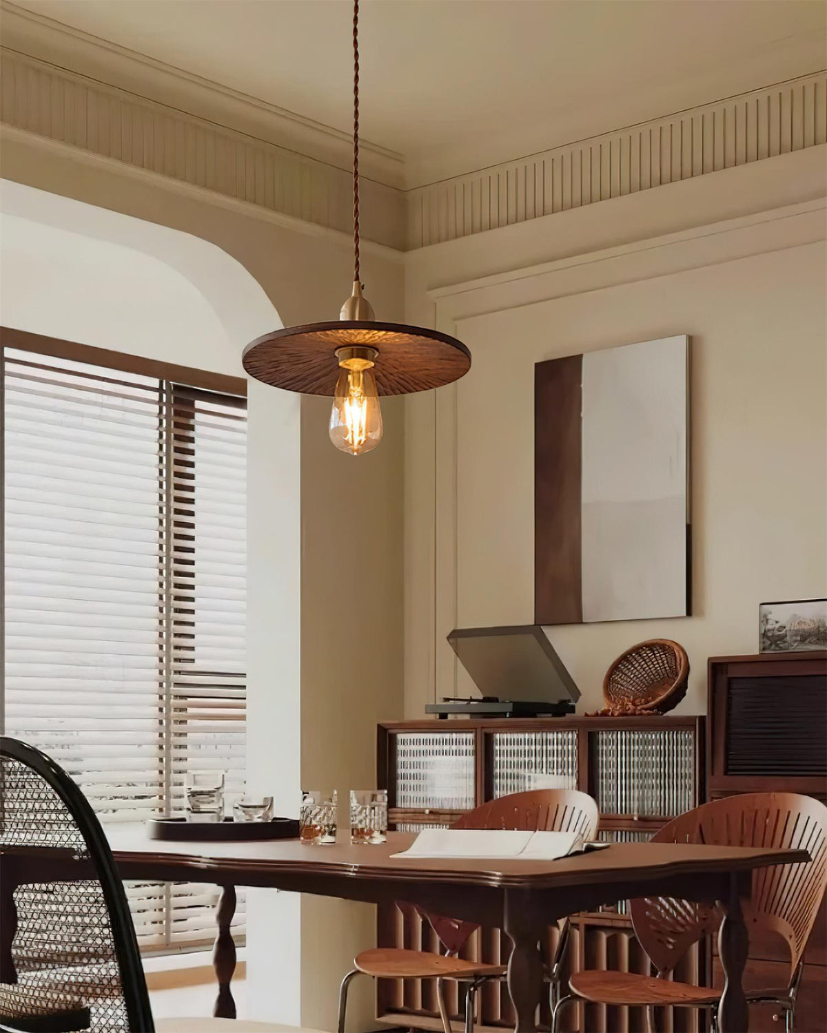Rei Wood Pendant Lamp-Neutral Decor