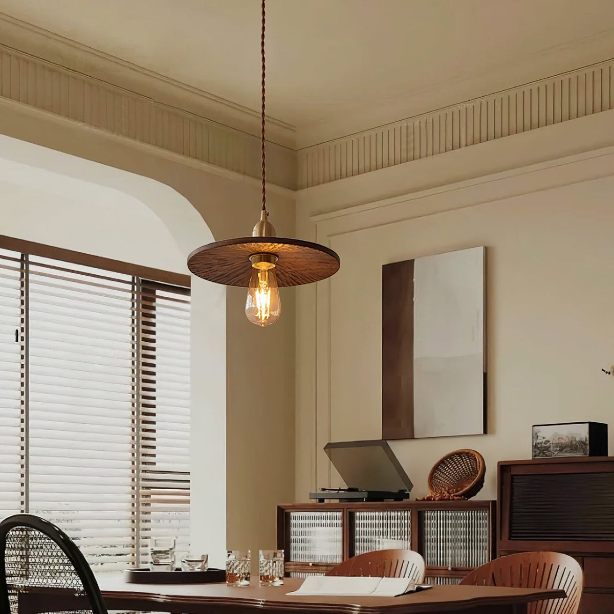 Rei Wood Pendant Lamp-Neutral Decor
