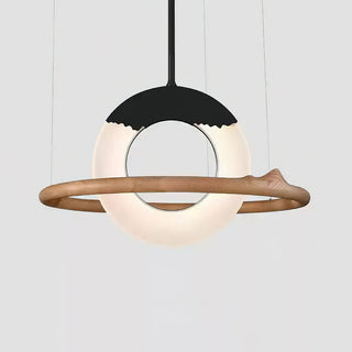 Mytalan Circulaire Acrylique Bois Pendentif Lumière