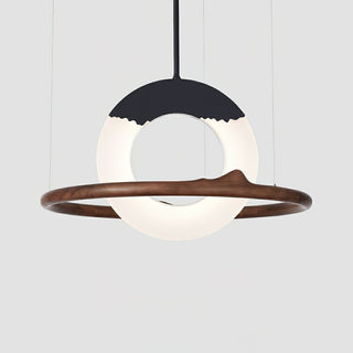 Mytalan Circulaire Acrylique Bois Pendentif Lumière