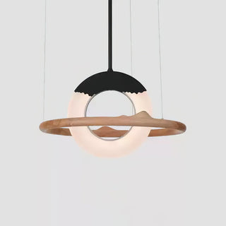 Mytalan Circulaire Acrylique Bois Pendentif Lumière