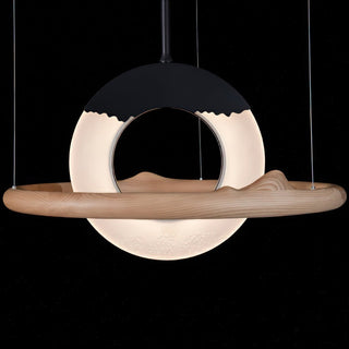 Mytalan Circulaire Acrylique Bois Pendentif Lumière