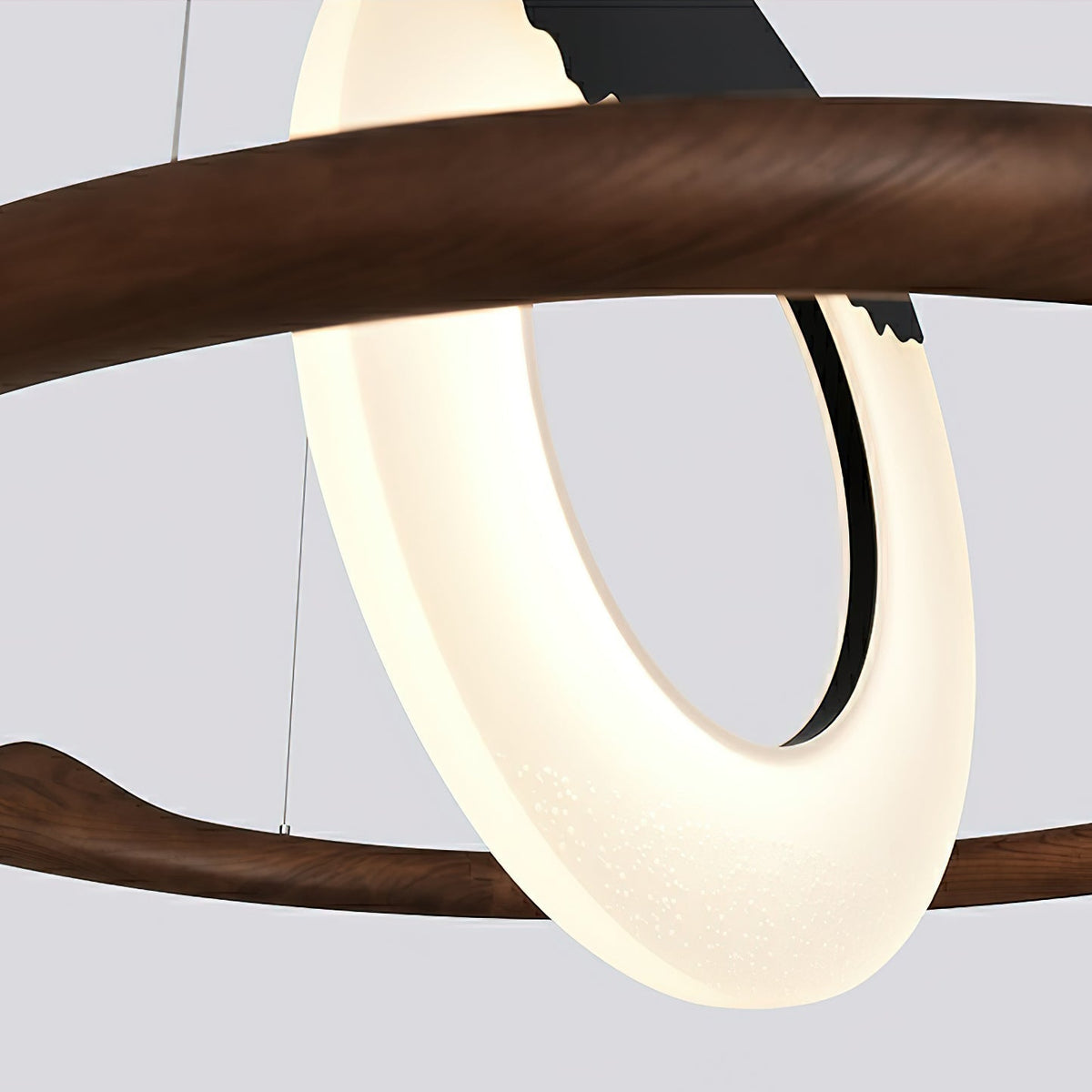 Mytalan Circulaire Acrylique Bois Pendentif Lumière