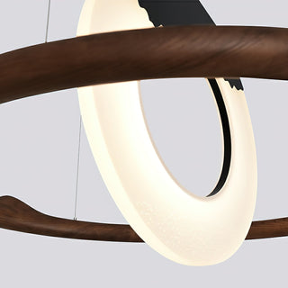 Mytalan Circulaire Acrylique Bois Pendentif Lumière