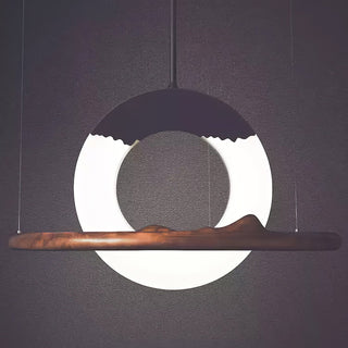 Mytalan Circulaire Acrylique Bois Pendentif Lumière