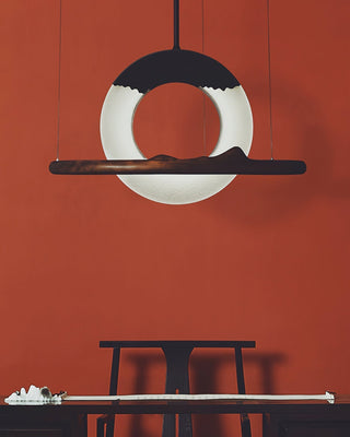Mytalan Circulaire Acrylique Bois Pendentif Lumière