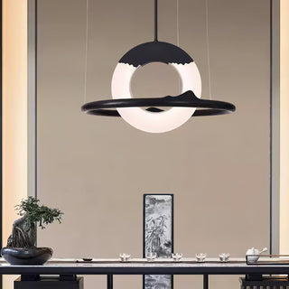 Mytalan Circulaire Acrylique Bois Pendentif Lumière