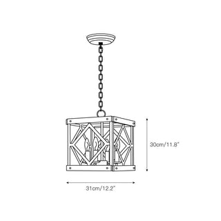 Zelaeora Suspension Métal Bois Créativité Individuelle 4 Lumières
