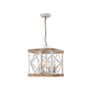 Zelaeora Suspension Métal Bois Créativité Individuelle 4 Lumières