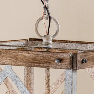 Zelaeora Suspension Métal Bois Créativité Individuelle 4 Lumières
