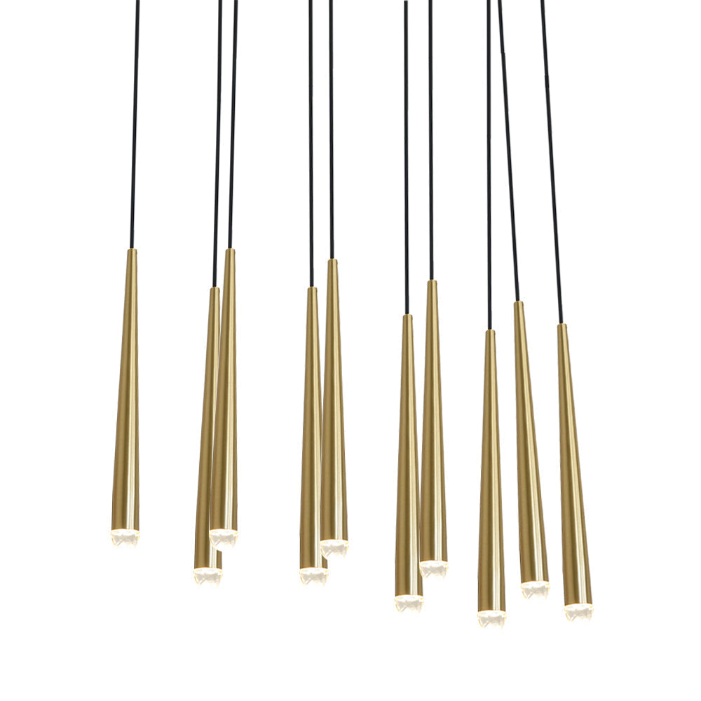 Chandelier with Polished Brass and Crystal Shades Minimalist-Neutral Decor