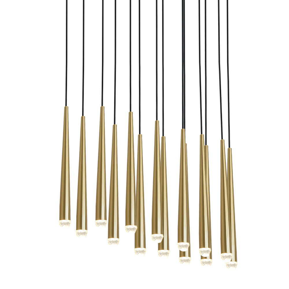 Chandelier with Polished Brass and Crystal Shades Minimalist-Neutral Decor