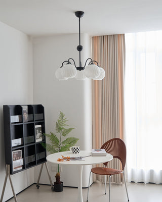 Lustra Lustre Moderne à 8 Lumières en Verre Ridé Vert