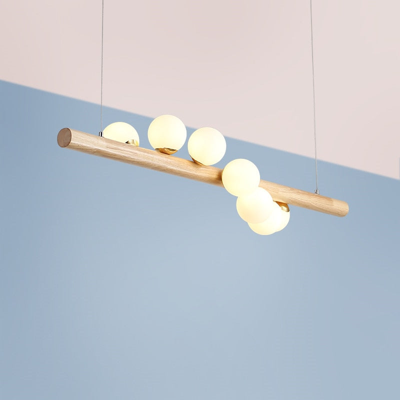 Valentina Verre Bolla Suspension en Bois/Noce