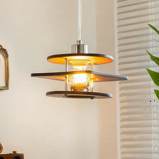 Valentina Vintage LED Suspension Métal Noyer Salle à Manger