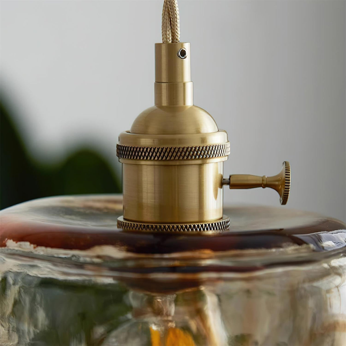 Velon Vintage Amber Glass Pendant Light-Neutral Decor