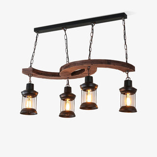 Aurora Lustre Vintage en Bois d'Avoine
