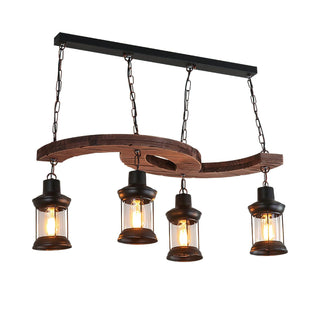 Aurora Lustre Vintage en Bois d'Avoine