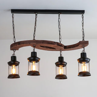 Aurora Lustre Vintage en Bois d'Avoine