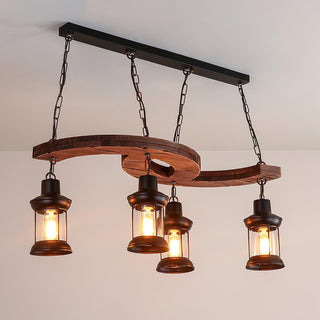 Aurora Lustre Vintage en Bois d'Avoine