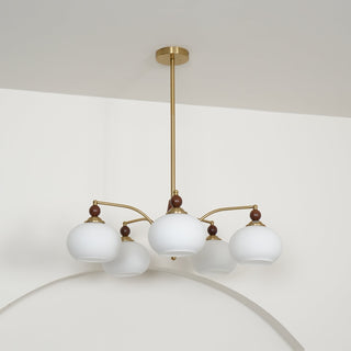 Lustra Suspension Rétro en Verre Jaune et Laiton-Luire