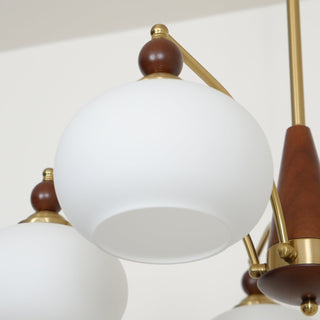 Lustra Suspension Rétro en Verre Jaune et Laiton-Luire