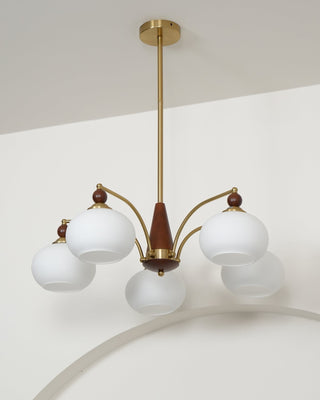Lustra Suspension Rétro en Verre Jaune et Laiton-Luire